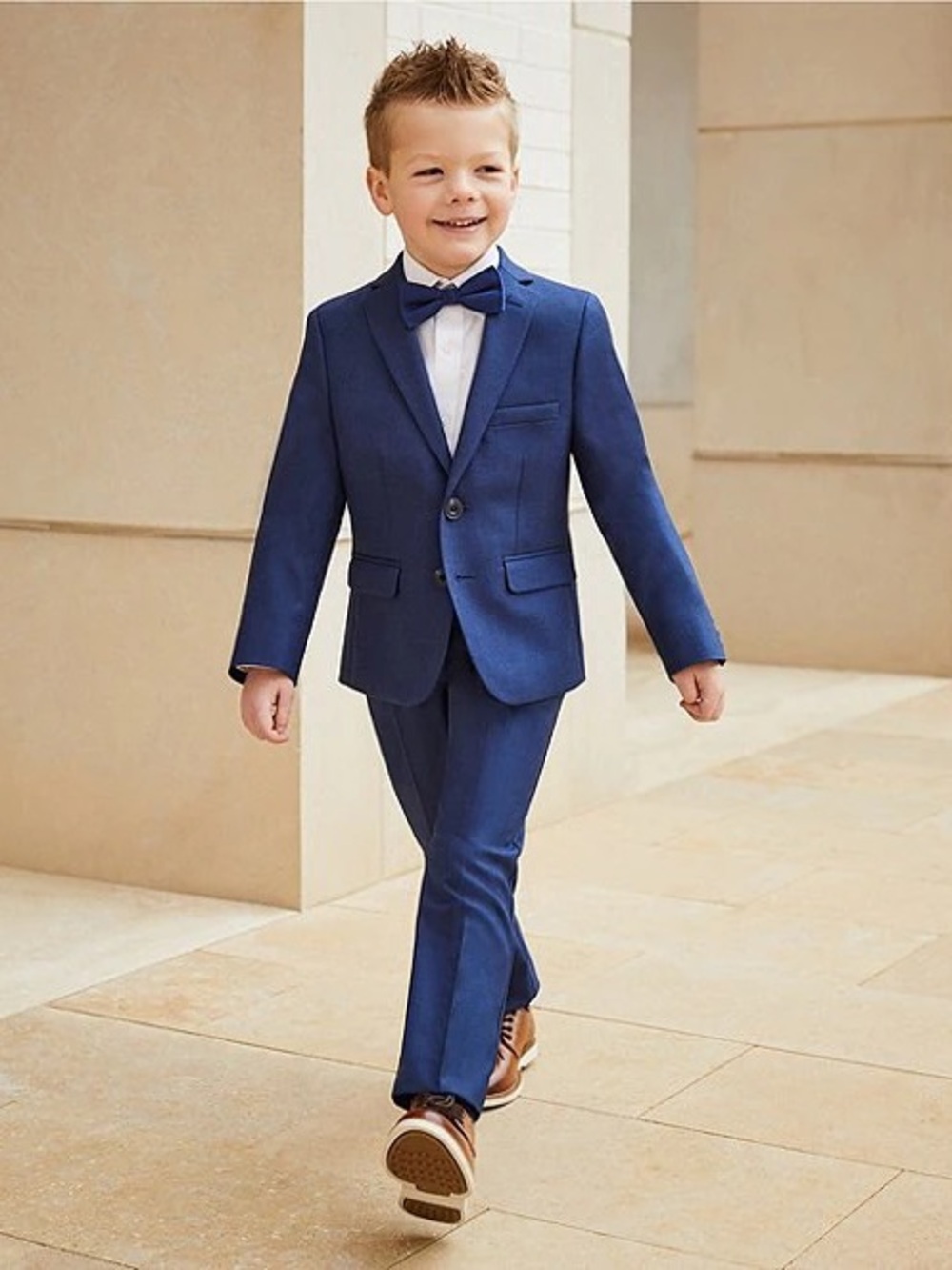 Class Club Boys' Blue Formal Suit with Bow Tie
